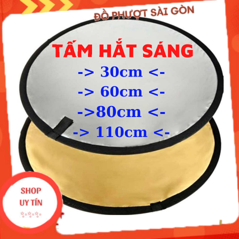 Tấm hắt sáng tròn 60cm/ 80cm/ 110cm, hắt sáng 2 trong 1 chụp ảnh chuyên nghiệp
