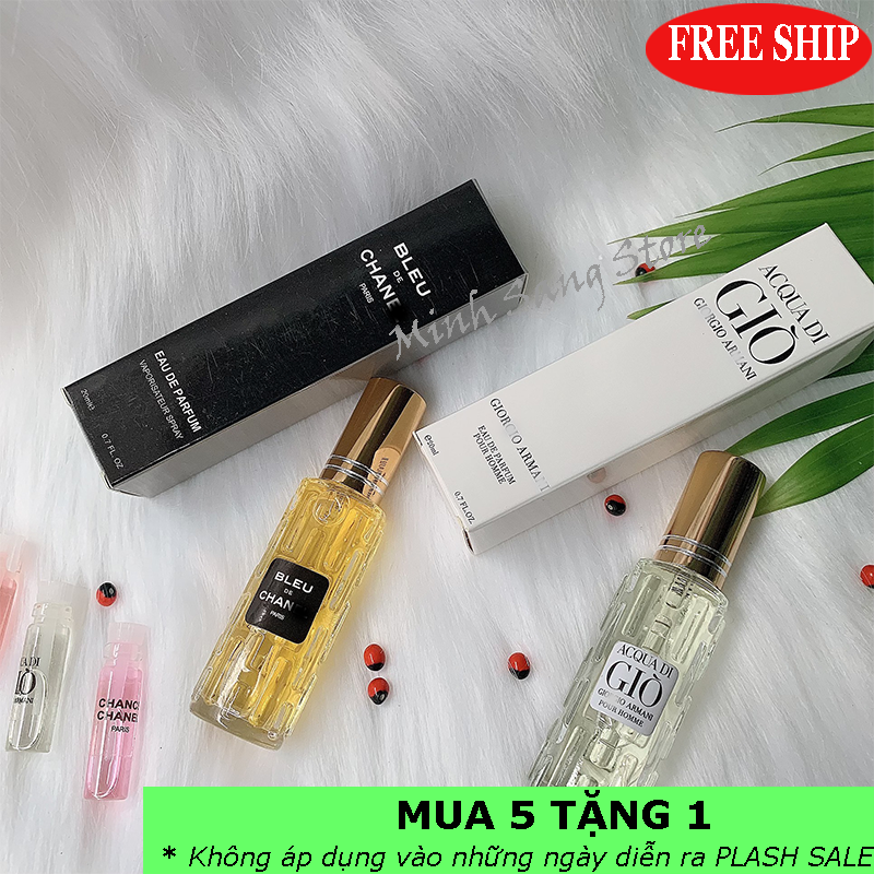 [HCM]Combo 2 chai nước hoa nam chiết Pháp 20ml B.lue + giò trắng