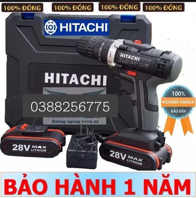 Máy khoan pin có BÚA hitachi 28v. bảo hành 12 tháng