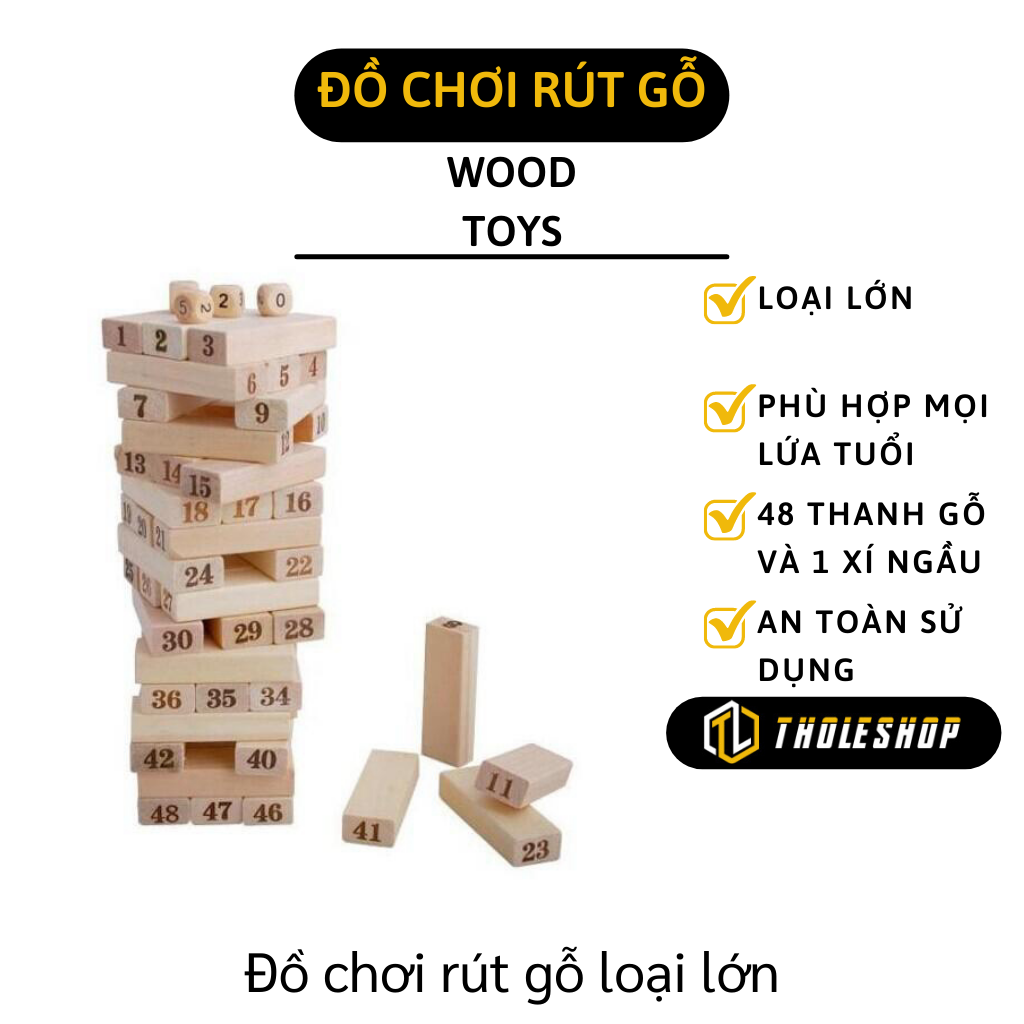 Bộ trò chơi rút gỗ WOOD TOYS loại lớn siêu đẹp - Trò chơi rút gỗ giải trí - Đồ chơi trí tuệ cho bé  - Đồ chơi rút gỗ vui nhộn