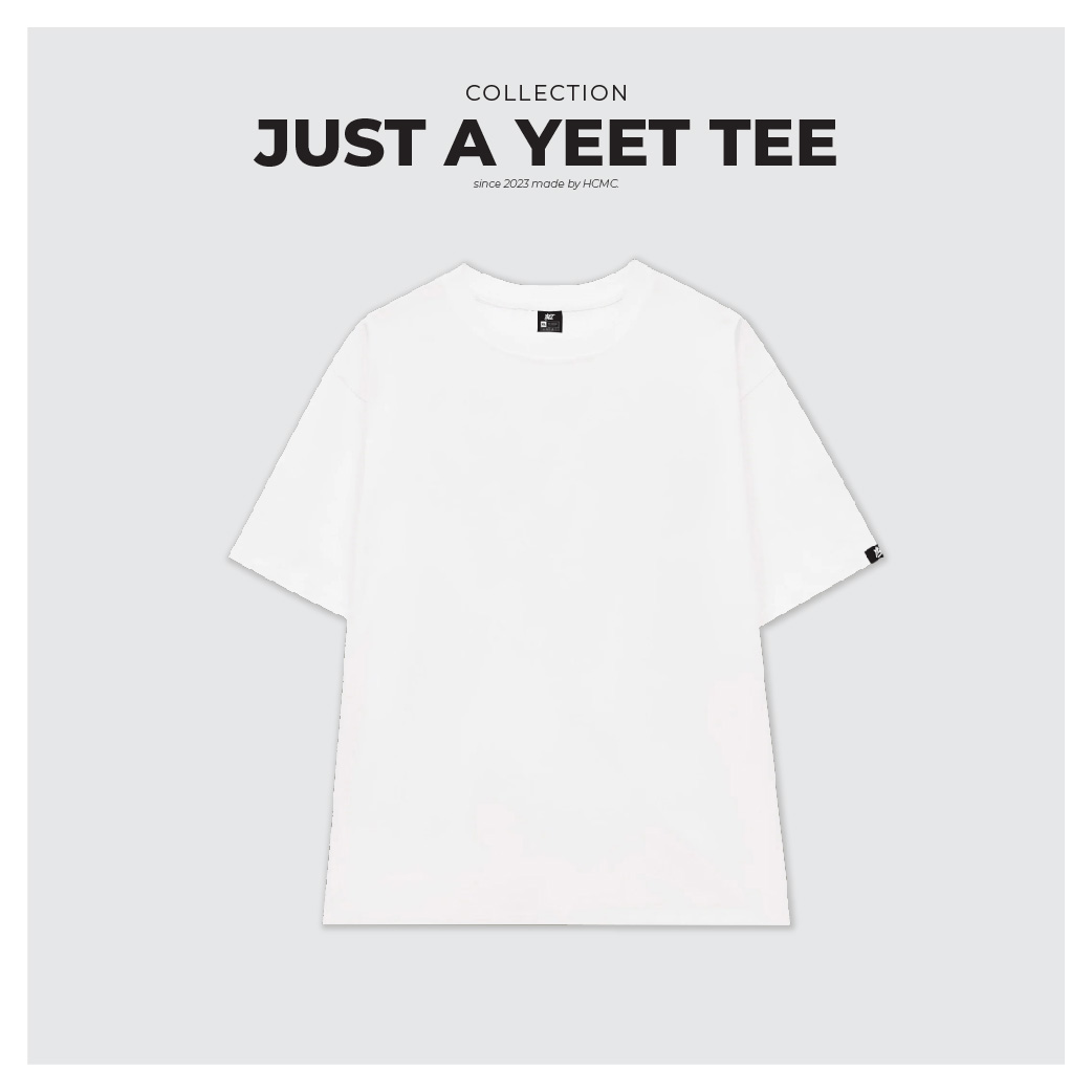 Áo thun unisex yeet white tee 100% cotton oversize local brand | trắng