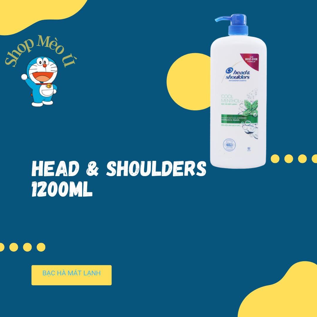 Dầu gội head & shoulders chai 1.2l bạc hà mát lạnh