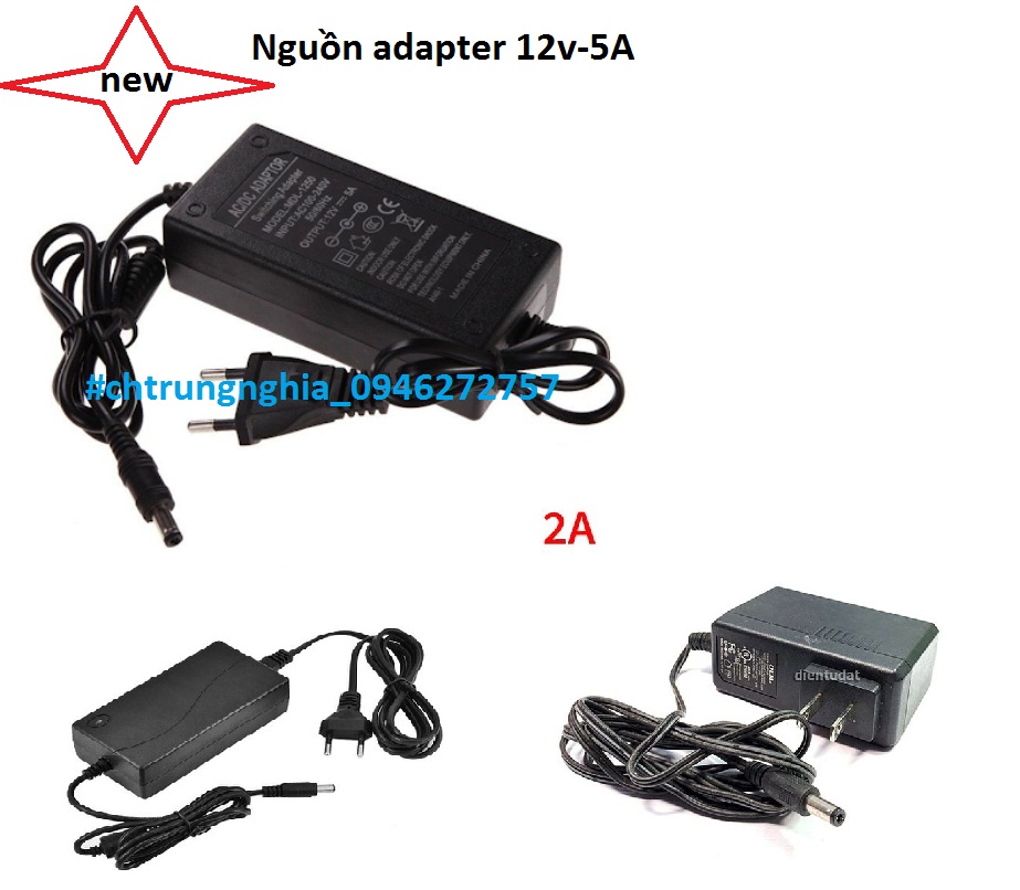 Nguồn adapter đen 12v 2a---3a---5a