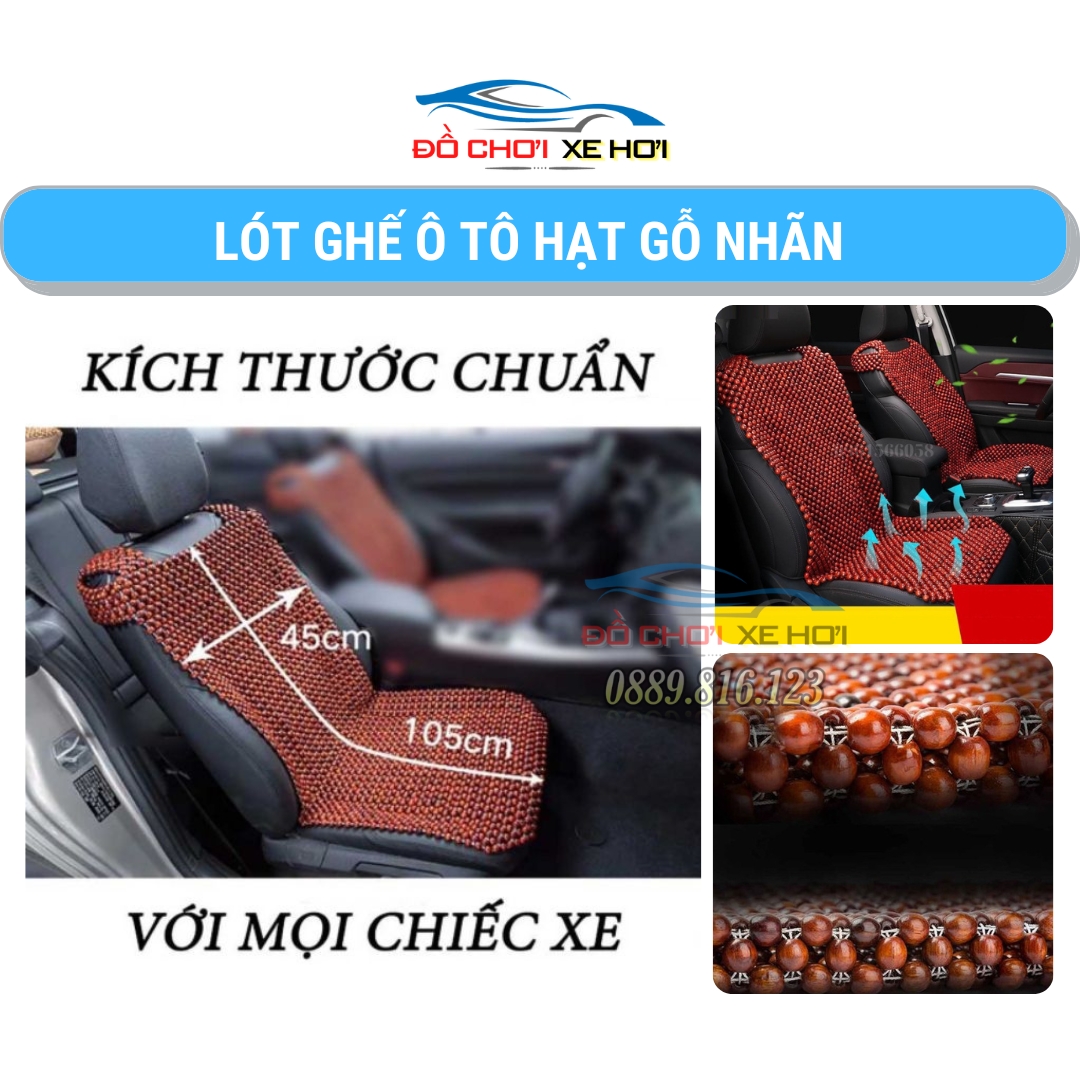 Lót Ghế ô tô Hạt Gỗ nhãn - Phụ Kiện Bao Ghế ô Tô, Đệm Lót Hạt Ghế ô Tô