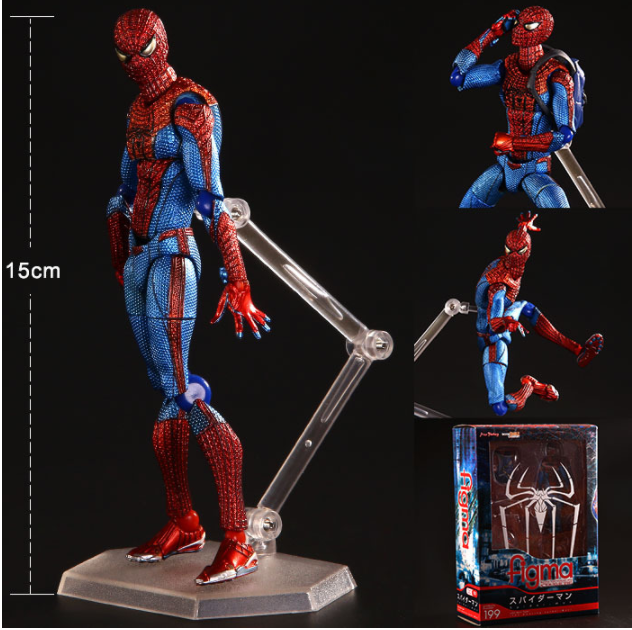 [HCM]Mô Hình Figure Avengers Figma199 spider man người nhện có khớp 15cm