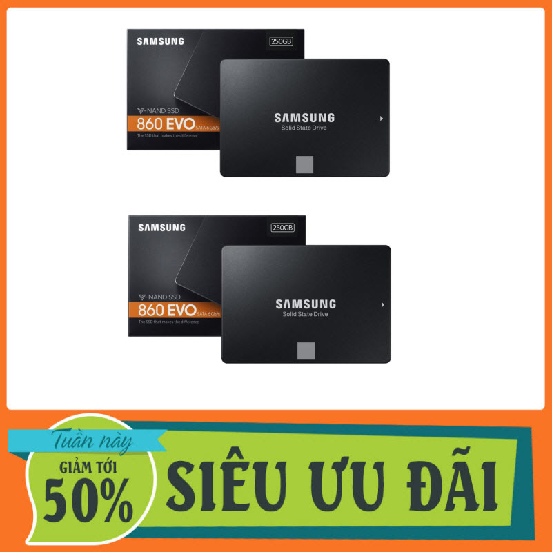 [HCM](Mua 2 Cái Giá Tốt) - Ổ cứng SSD Samsung 860 Evo 250GB Nguyên Seal - Bảo hành 5 năm