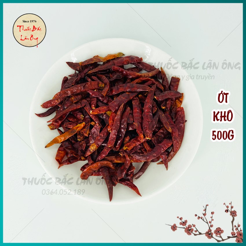 Trái ớt khô 500g ( ớt nguyên quả khô thơm, cay nồng làm gia vị lẩu cay tứ xuyên )
