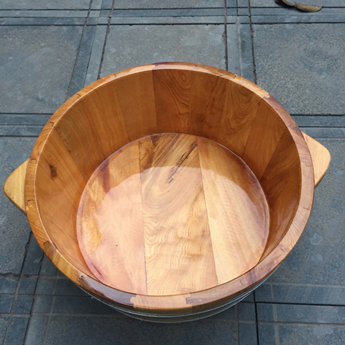 CHẬU NGÂM CHÂN GỖ PƠ.MU CAO 15CM