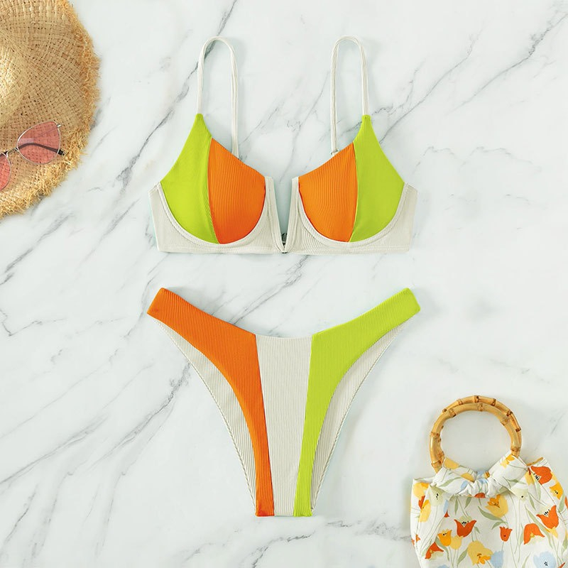 Bikini cúp ngực phối màu dễ thương