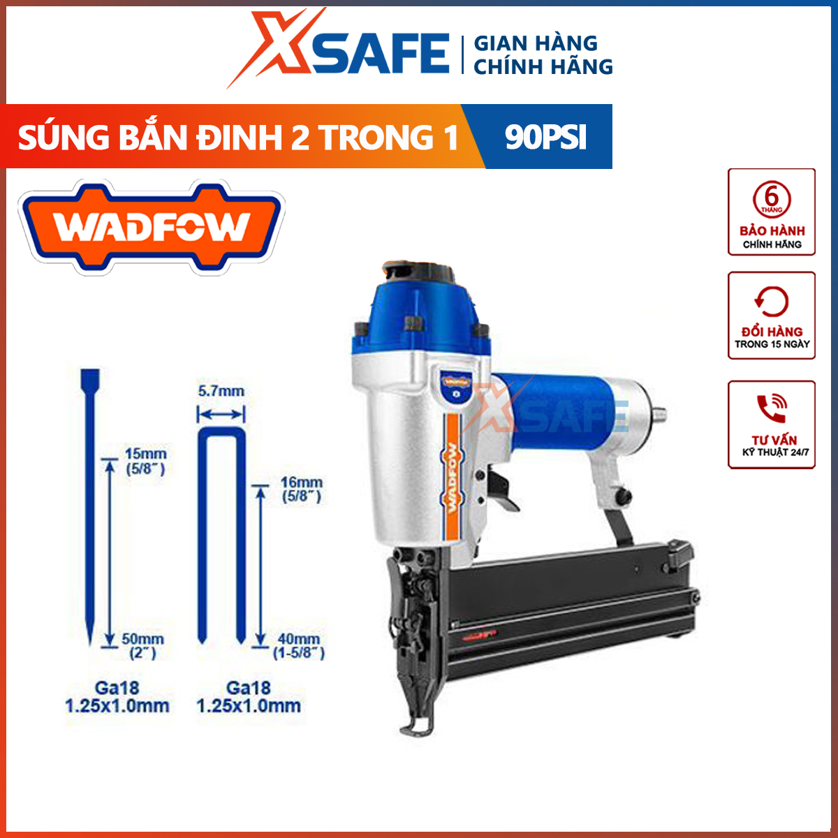 Súng bắn đinh 2 trong 1 WADFOW WBN2540