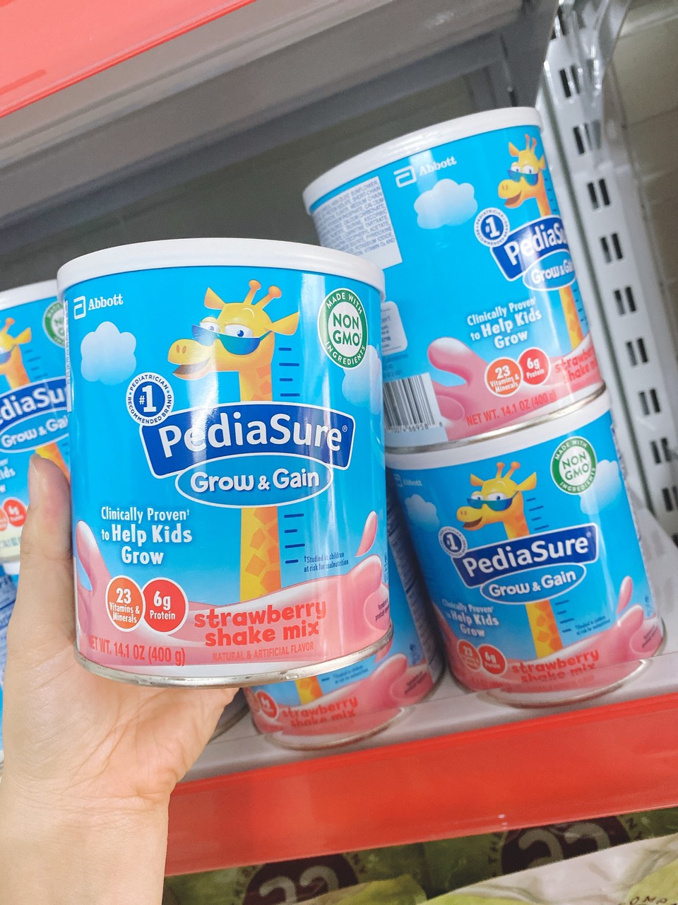 Sữa Bột Pediasure Strawberry Hương Dâu 400g – Mỹ 10/2021