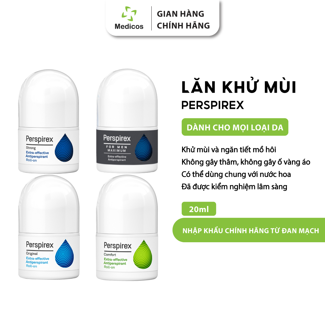 Lăn Khử Mùi Perspirex Chính Hãng Strong/Original/Comfort Antiperspirant Roll-On
