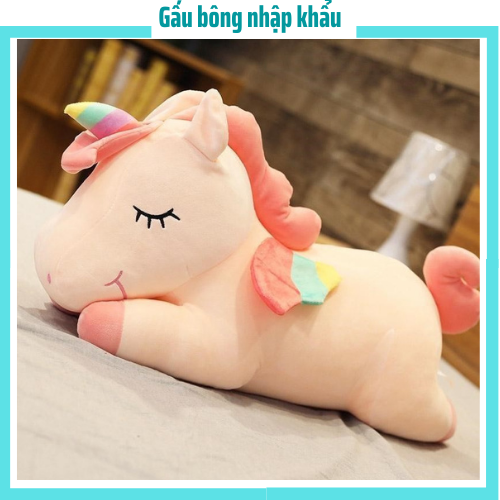 Gấu bông ngựa pony cute, ngựa một sừng, kỳ lân nhập khẩu size 80cm, gấu lớn để ôm ngủ rất mềm min và dễ chịu
