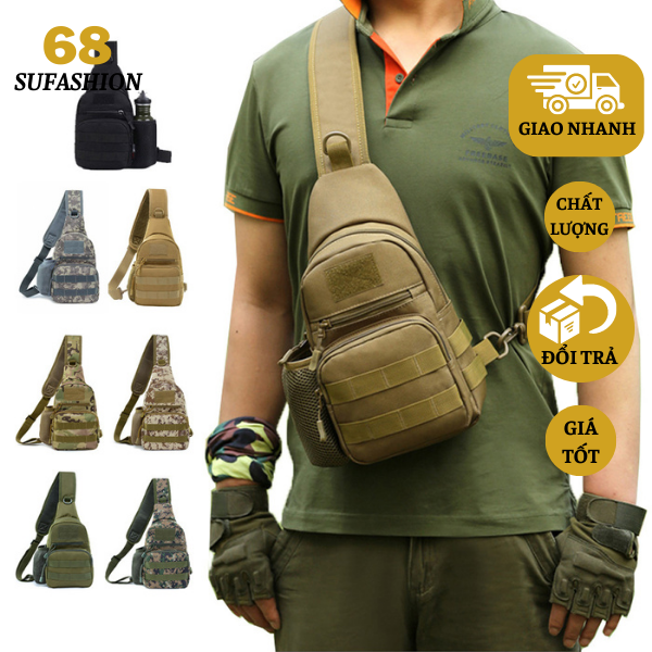 Túi Đeo Chéo Nam Phong Cách Quân Đội Vải Bố Bền Đẹp Chống Thấm Chống Nước Đi Chơi Đi Phượt