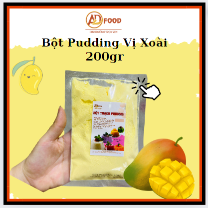 Bột thạch pudding hương xoài túi 200gr dùng thử