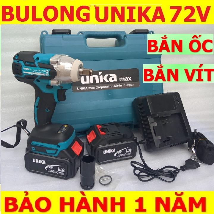 Máy khoan và siết Bulong dùng pin 72V UNIKA 2 PIN Sạc cao cấp 220V