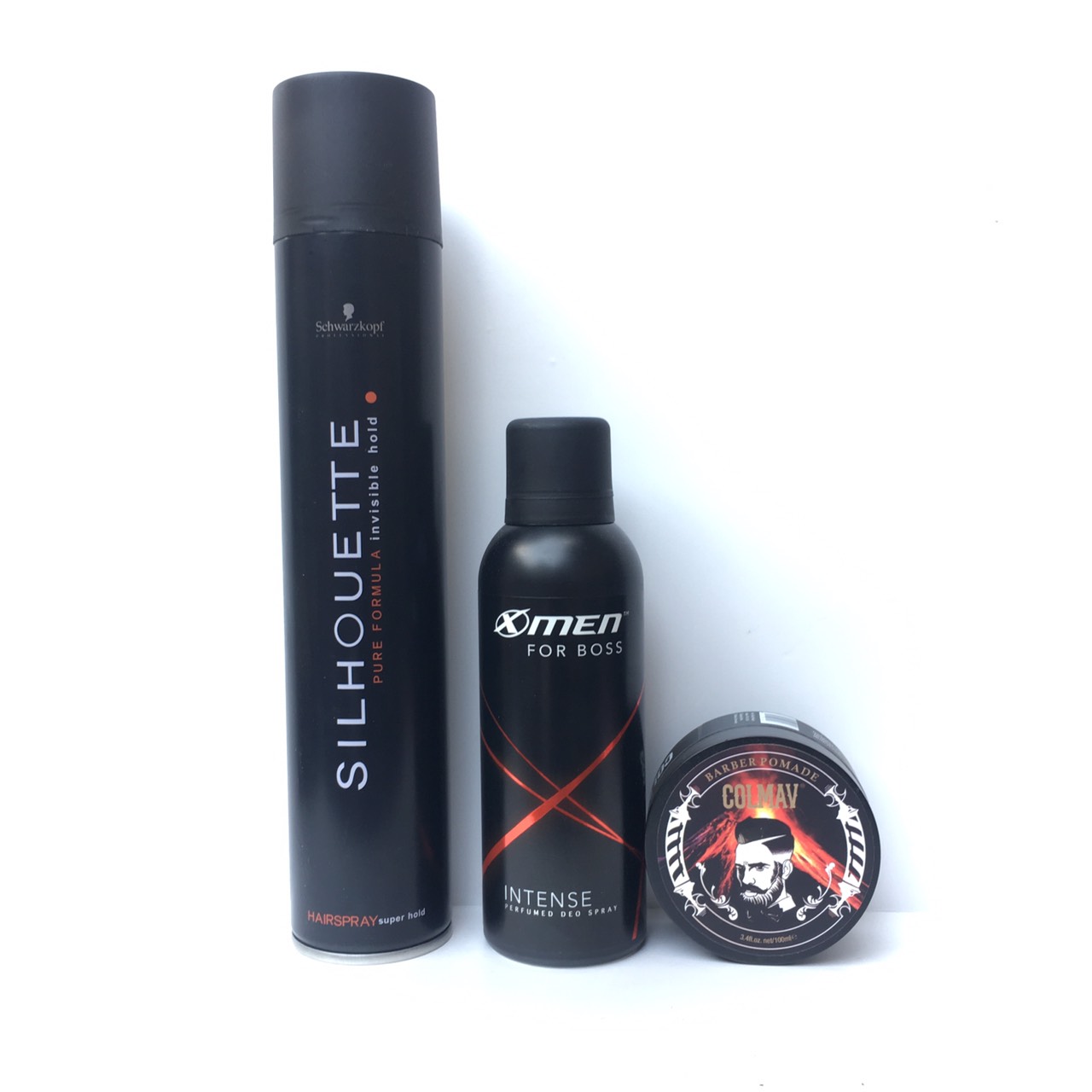 COMBO Gôm Xịt SILHOUETTE 420 ml + Sáp Vuốt Tóc Coolmav + Xịt Xmen 150ml