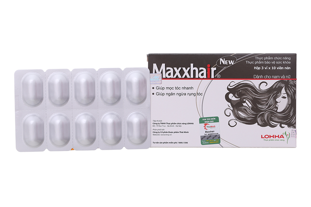 [HCM]Giúp nhanh mọc tóc ngăn ngừa rụng tóc MAXXHAIR 30 Viên