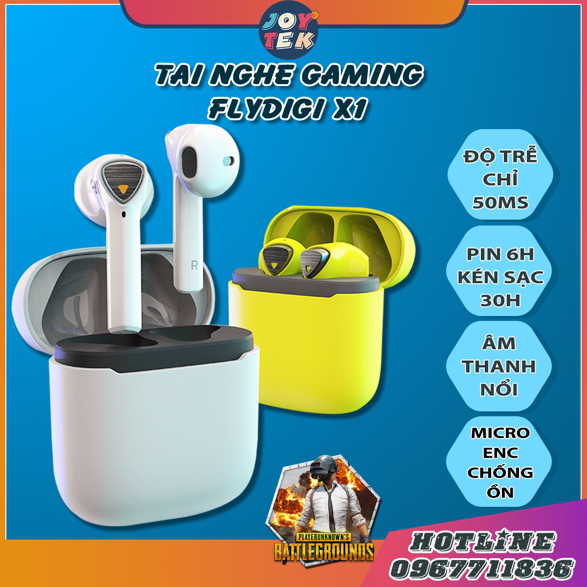 Tai nghe gaming Flydigi Cyberfox X1- tai nghe bluetooth không dây chơi game pubg cod, micro chống ồn