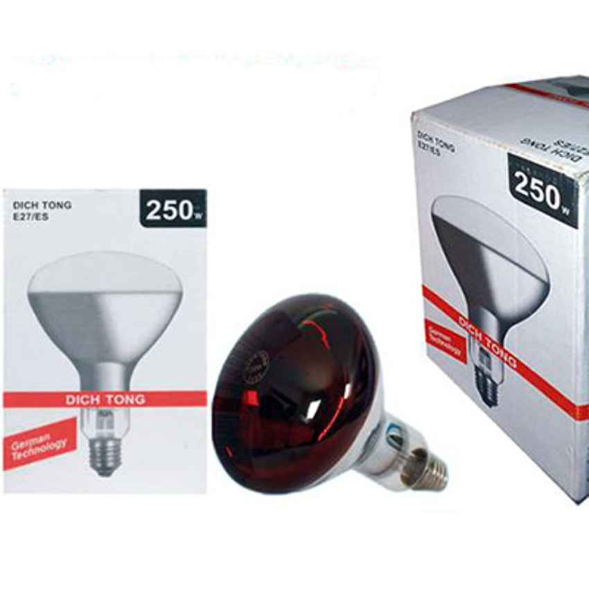 Bóng đèn hồng ngoại dichtong e27/es 250w đỏ - hiền anh