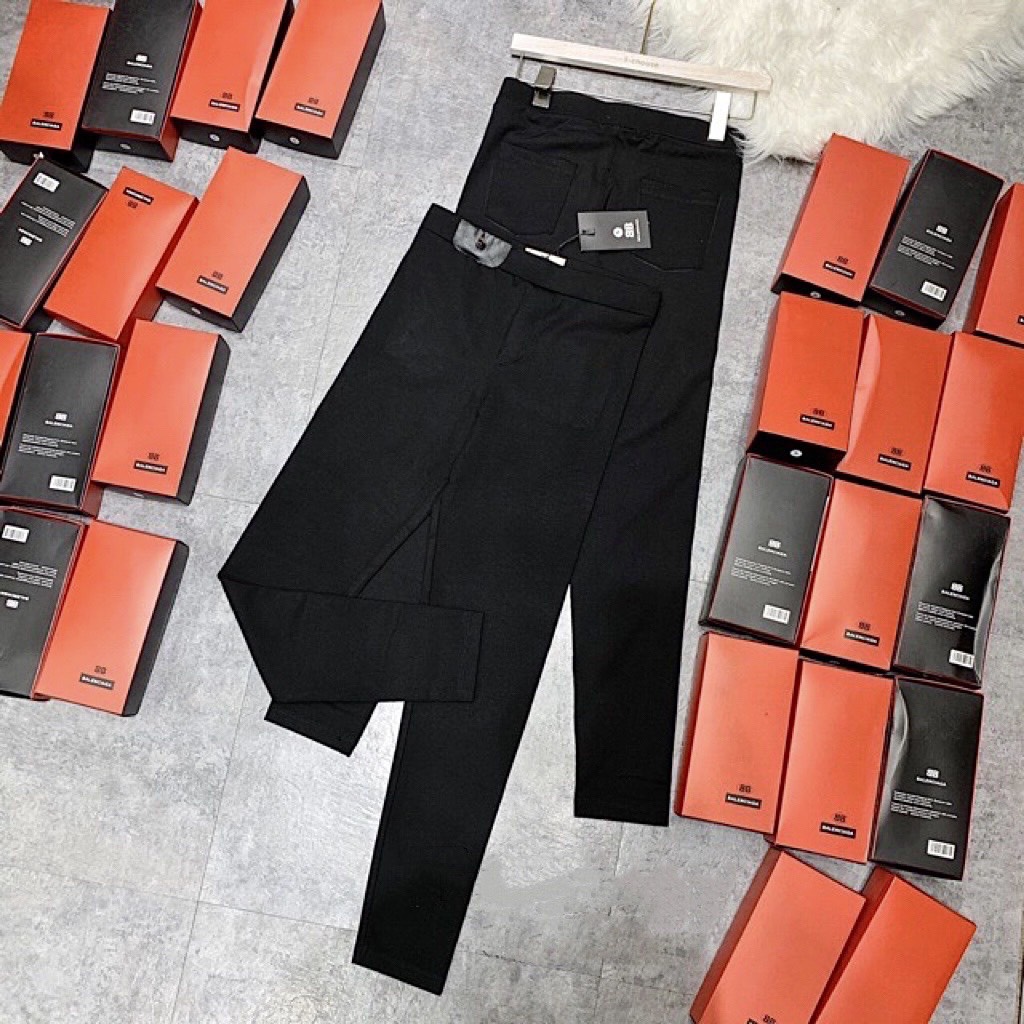 Quần Legging nữ phối nắp túi da lưng cạp cao co giãn form đẹp vải Umi dày dặn Tanii Clothing