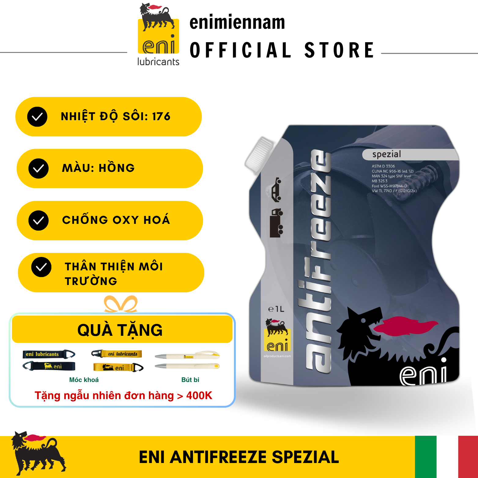 Nước làm mát xe máy ENI Antifreeze Spezial (Nhập khẩu Ý)