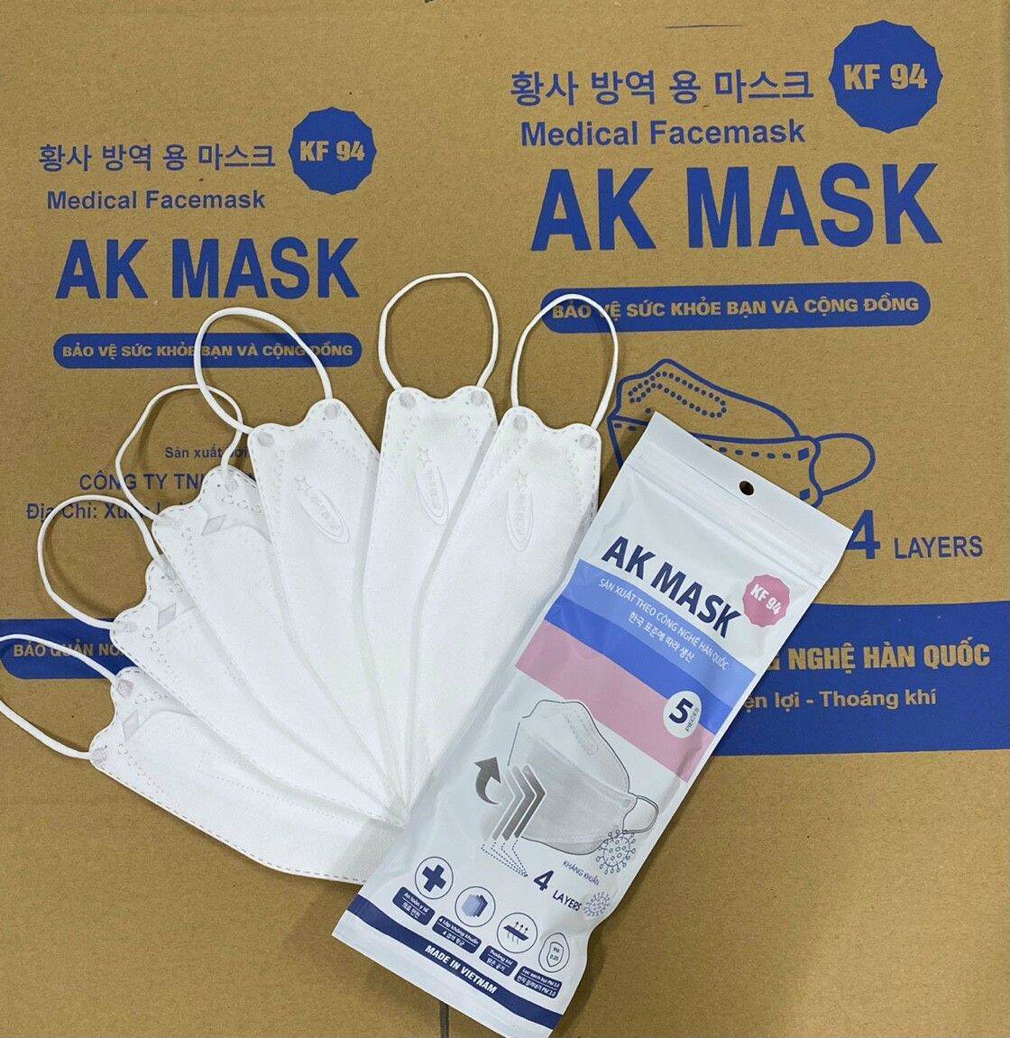 [Gói 10 chiếc] Khẩu trang AK FACE Mask 4D  Hàng Công Ty Chính Hãng