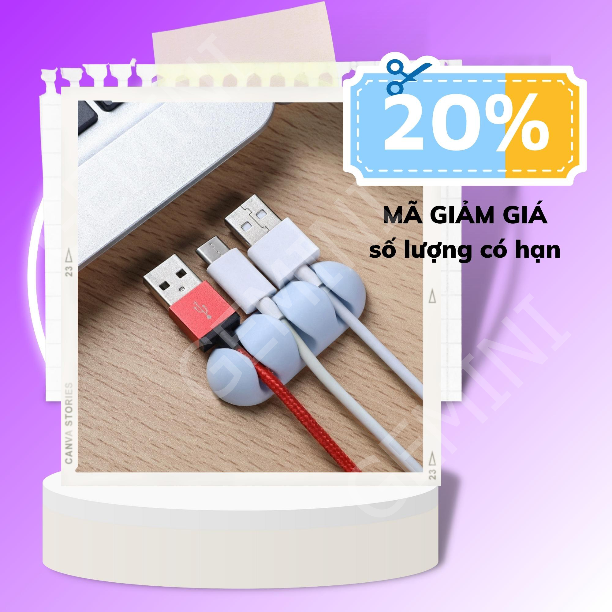 Kẹp Cố Định giá đỡ Dây sạc Cáp dây điện nẹp dây sạc chống rối Silicone 3 Lỗ Tiện Dụng A629