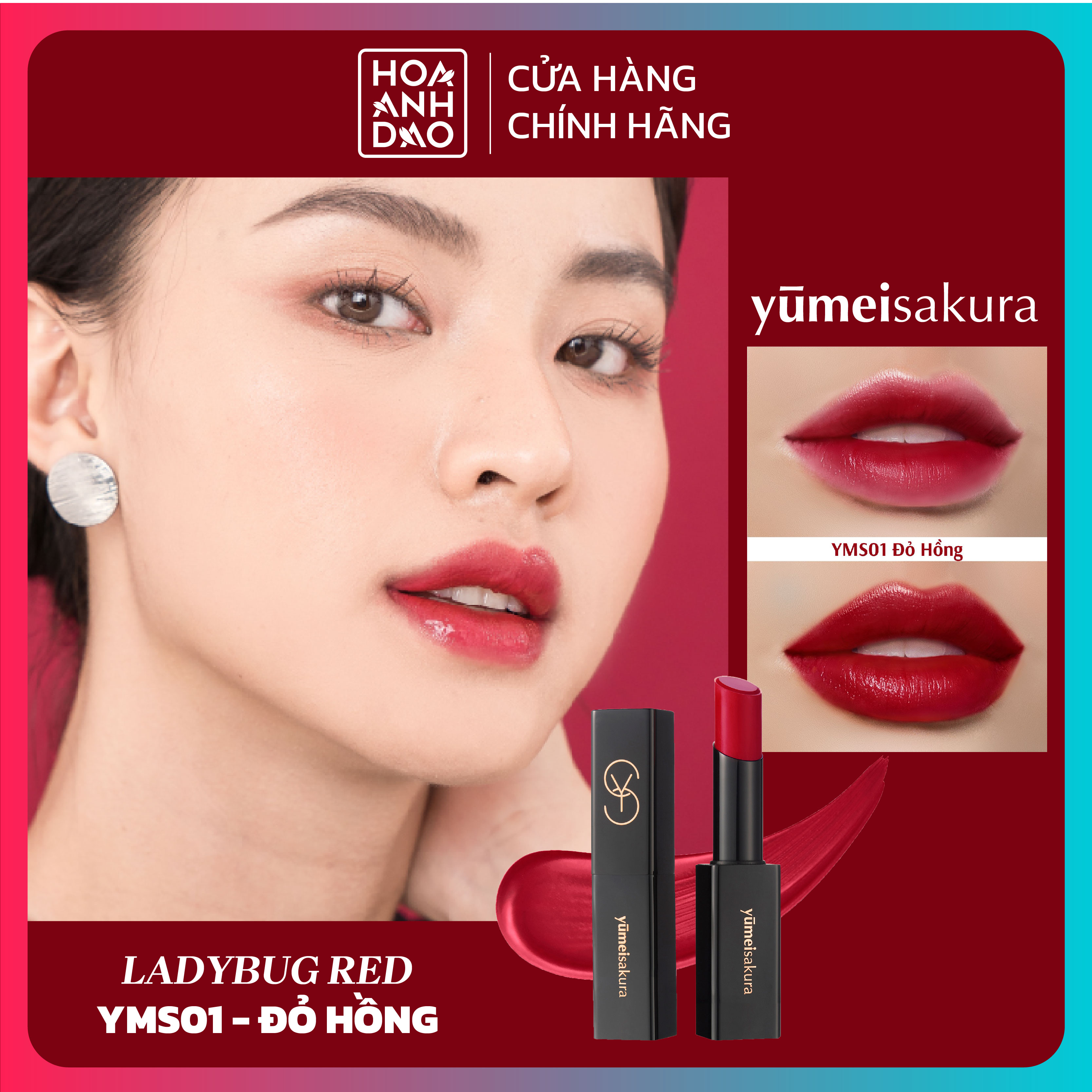 Son Dưỡng Collagen Yumeisakura - Đỏ hồng - Ladybug Red - YM01