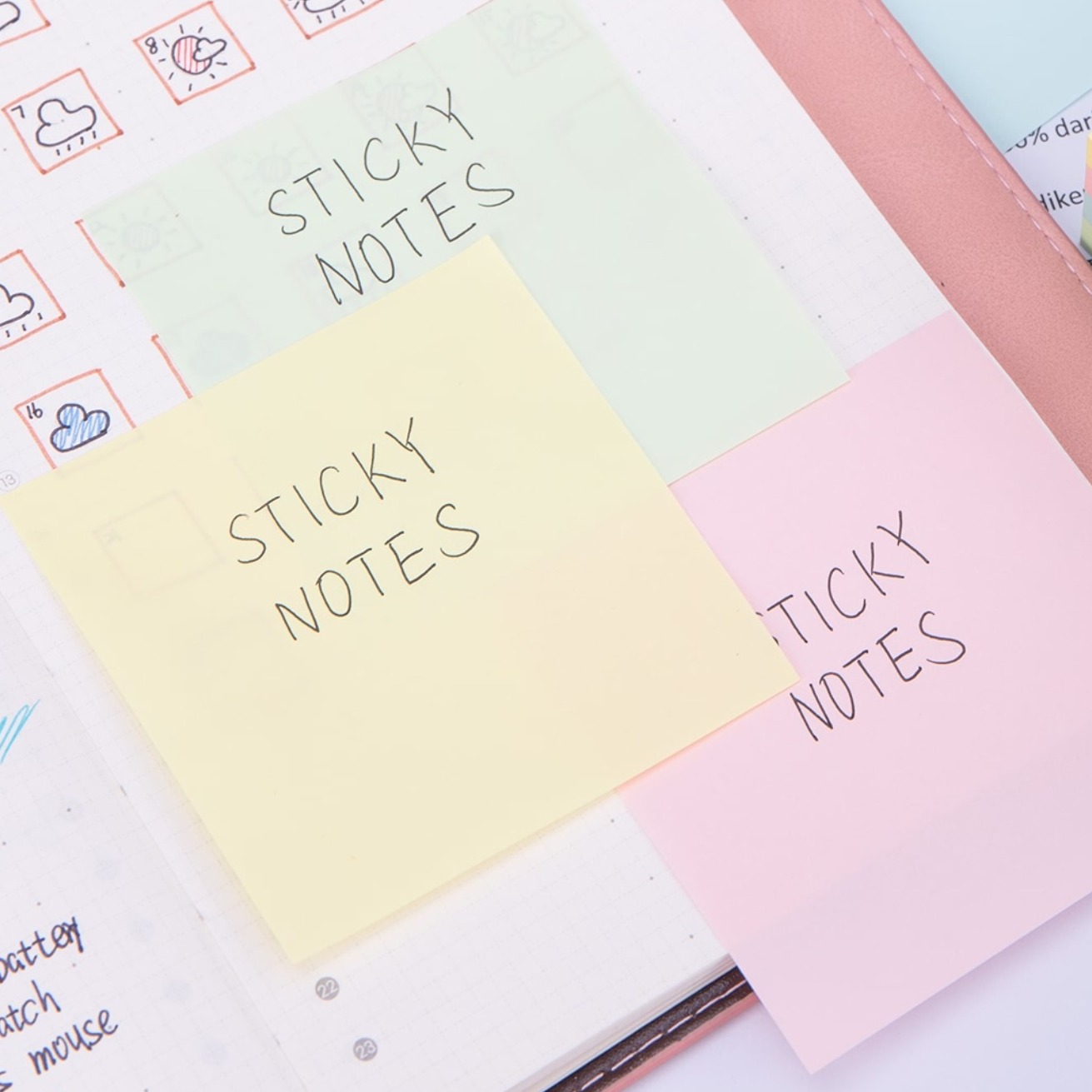 Giấy nhớ Deli, 76×76mm, Hồng/Xanh Lá/Xanh Dương/Vàng , 4x100 tờ - 1 tệp - EA01703