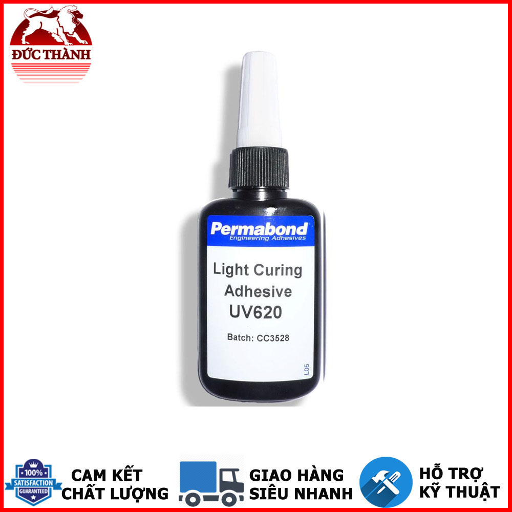 Keo uv dán kính, kim loại, mica siêu nhanh khô, độ bám dính cao permabond uv620 50ml