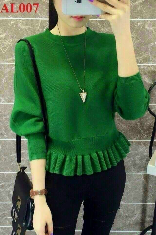 Áo Thun Gân Bèo Tay Dài Cổ Tròn Phong Cách Thu- Đông TTVV0031