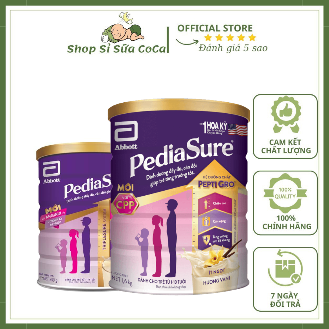 Sữa bột Pediasure Peptigro Ít Ngọt 850gr