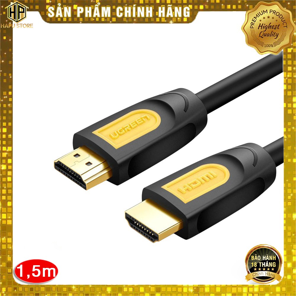 Cáp hdmi ugreen 10128 dài 1.5m chuẩn hdmi 1.4 hỗ trợ full hd 4k chính hãng - hapustore