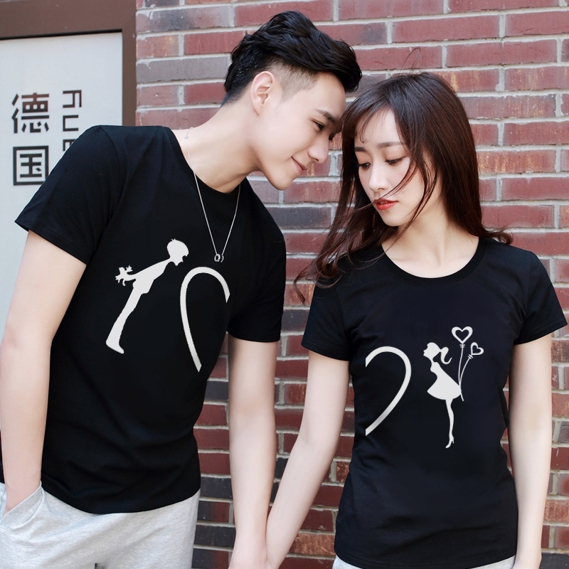 Áo đôi thun in cô bé cậu bé ghép tim ý nghĩa