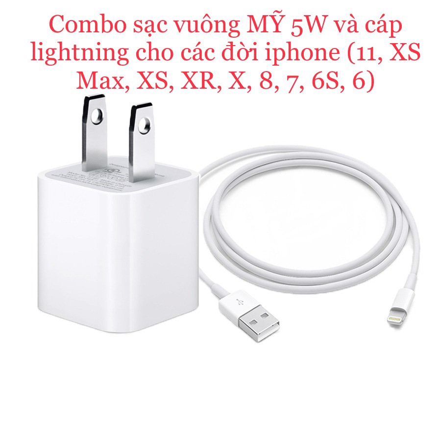 Bộ sạc 5w cho iphone/ipad cho các dòng iphone 12 11 pro max x 7 6 8