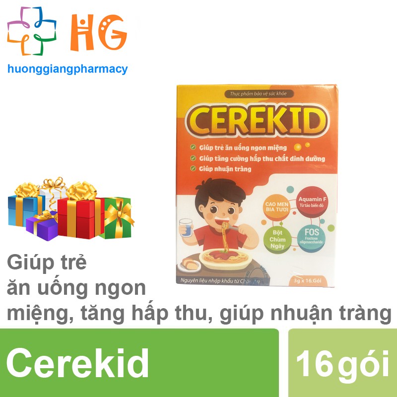 Cerekid - Dùng cho trẻ biếng ăn, táo bón (Hộp 16 gói)