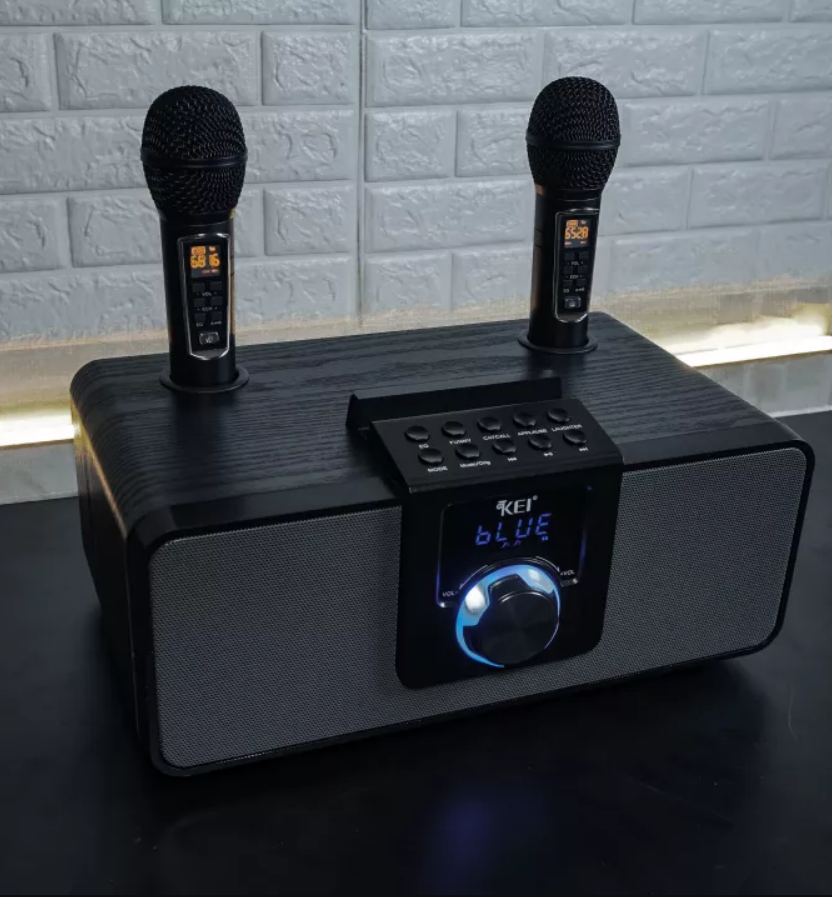 [ FREESHIP HCM ] Loa Karaoke Bluetooth KEI K08 - Loa Karaoke Mini Giá Rẻ Tặng Kèm 2 Micro Karaoke Không Dây Cực Hay, Âm Thanh Trong Trẻo Bass Trầm Ấm, Màn Hình LED Hiển Thị Thông Số, Đầy Đủ Cổng Kết Nối USB, AUX, TF Card Bảo Hành 12 Thang