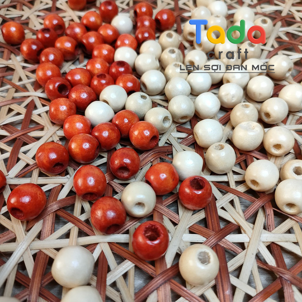 Hạt gỗ tròn trang trí túi tỏi, vòng lục lạc