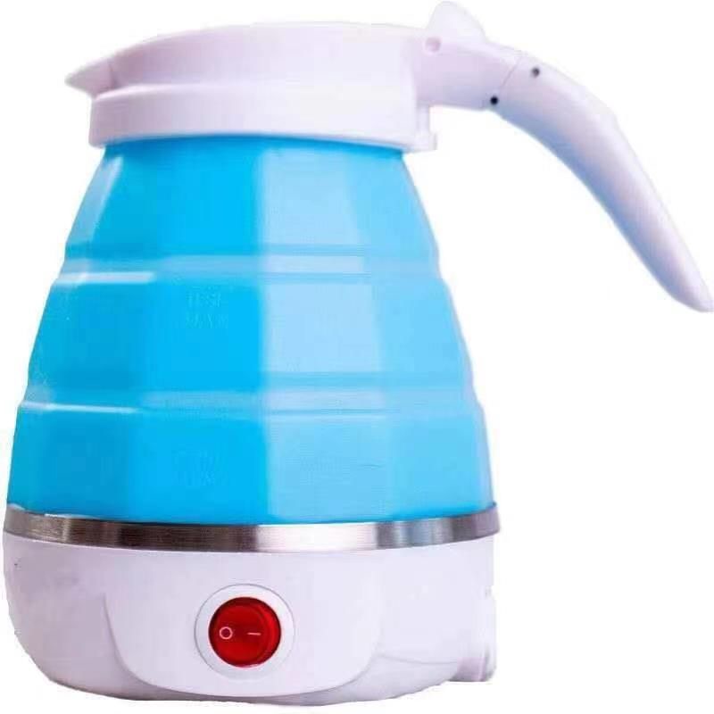 Ấm siêu tốc gấp gọn, ấm siêu tốc du lịch, ấm đun nước bằng silicon 600ml có thể gấp gọn cho vào túi xách, ba lô mang đi mọi nơi.