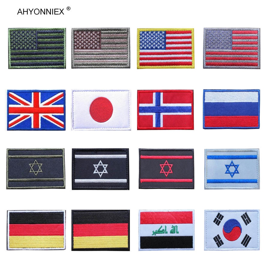 【YF】♠™  Embroidered Japan Germany Korea Egypt Flag Patch Sew On Clothes Armband Backpack Sticker App