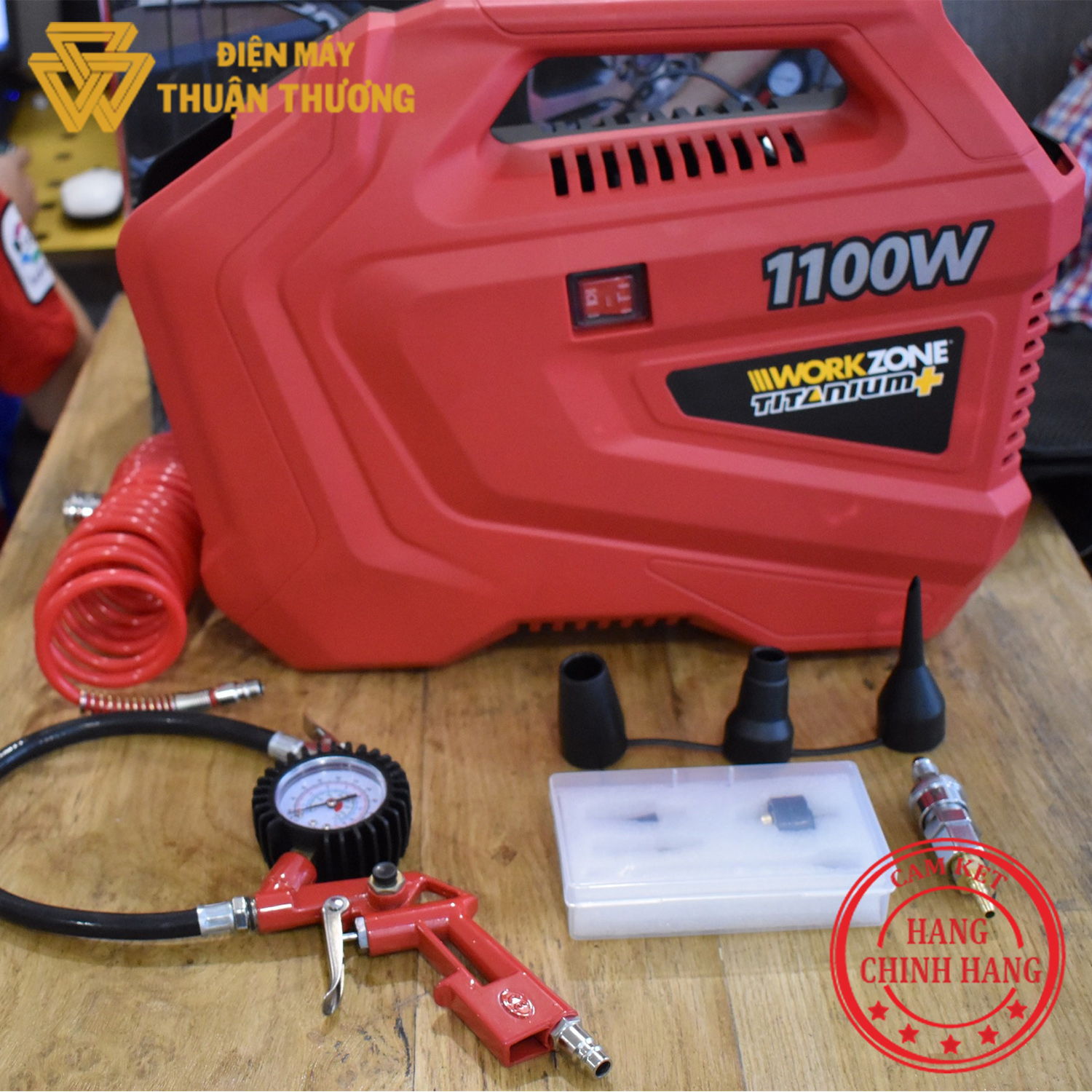 Máy bơm hơi 1100w workzone pap110