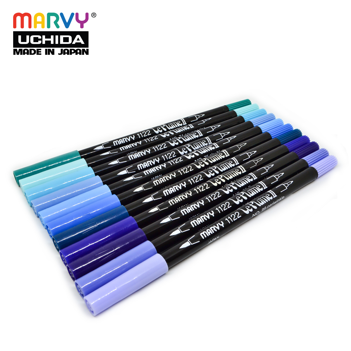 Bút Lông Hai Đầu MARVY 1122 Tone Xanh Tím