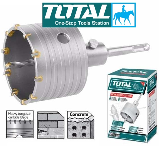 Mũi khoan tường Mũi khoét lỗ tường bê tông 100mm 50mm TOTAL Chính hãng TAC431001 INGCO HCB1001