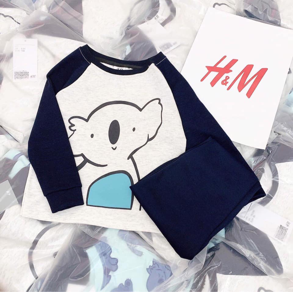 Bộ cotton gấu cho bé trai