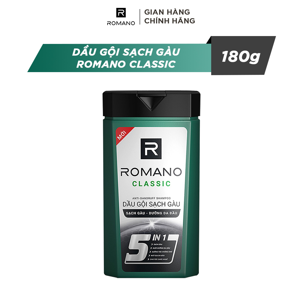 Dầu gội Sạch gàu Romano Classic 180g