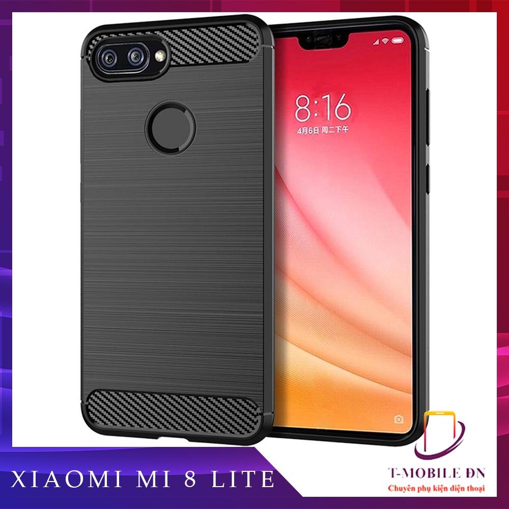 Ốp lưng Xiaomi Mi 8 Lite ốp silicone mềm Carbone phay xước chống sốc chống vân tay