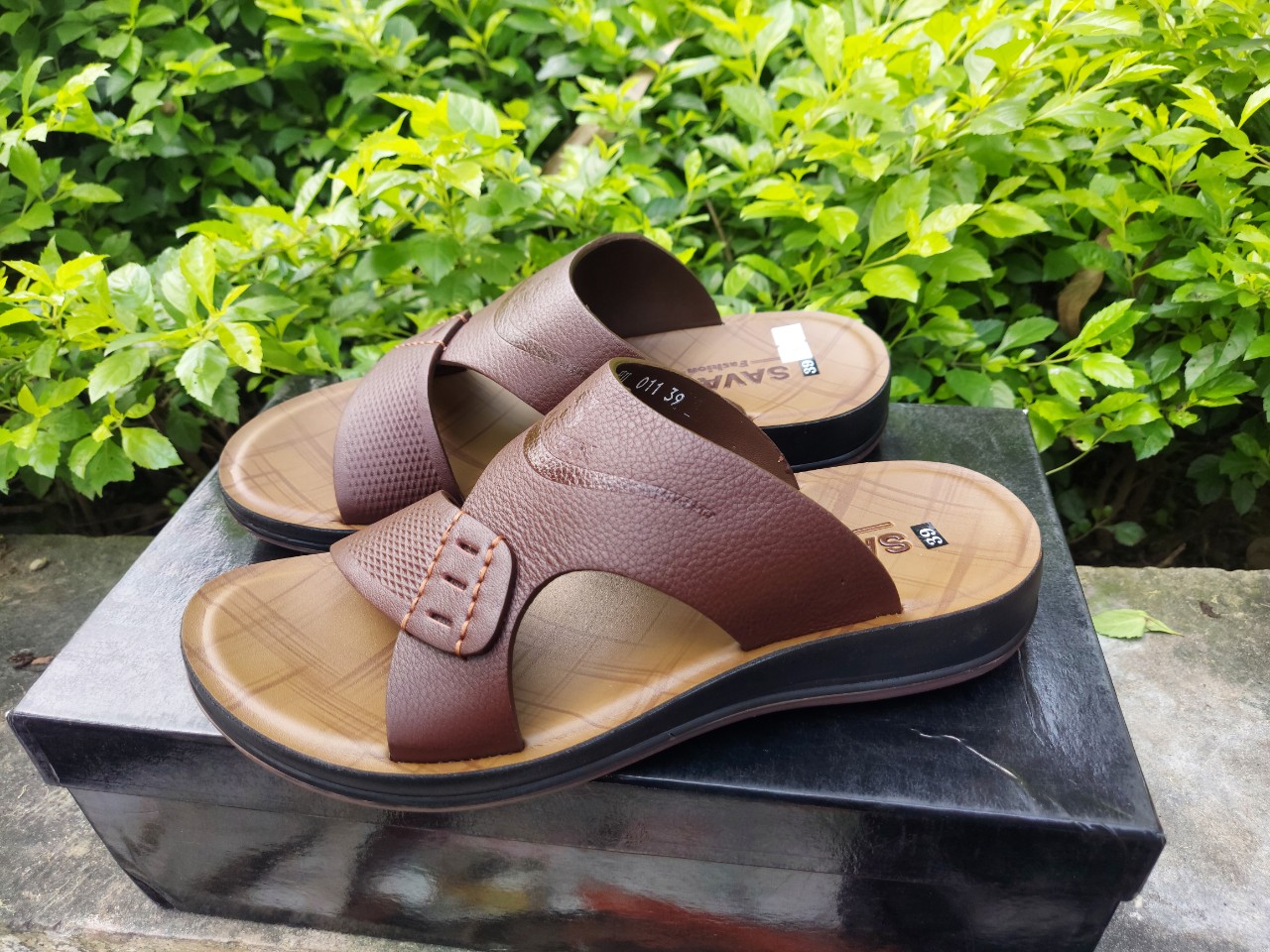 Dép xăng đan da bò mềm đế cao 4cm