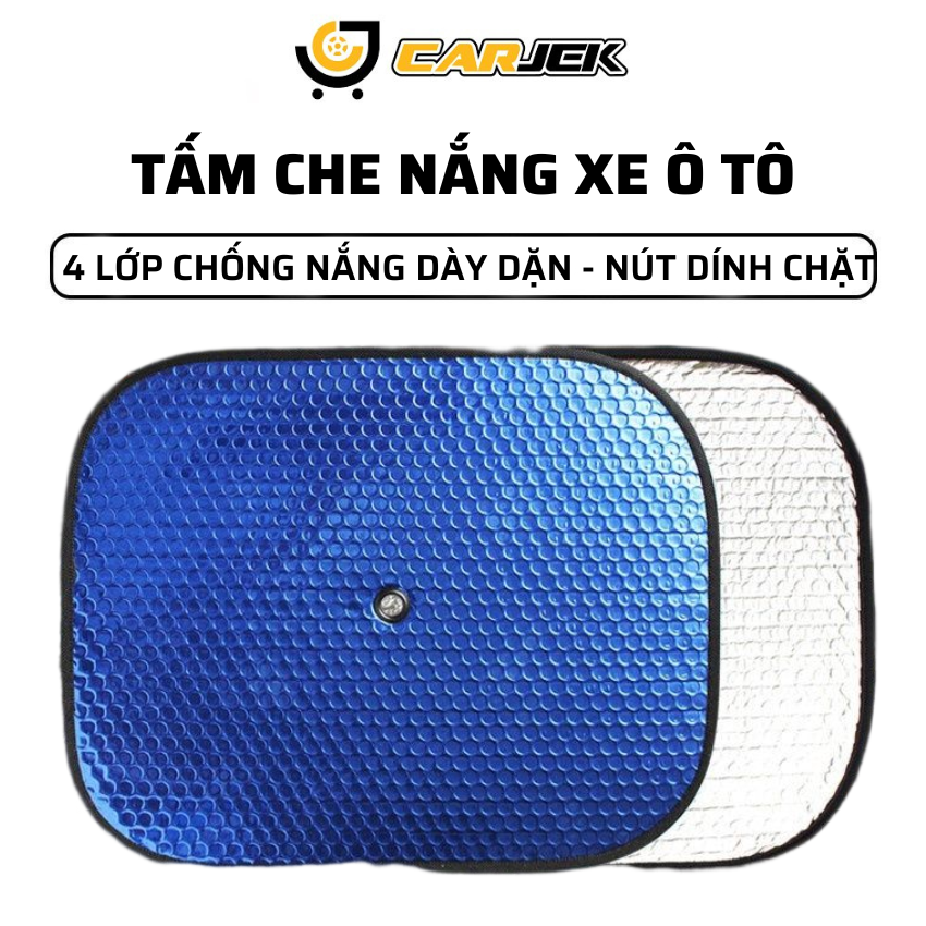 Tấm che nắng xe ô tô tráng bạc chống tia UV 4 lớp chắn nắng kính hông kính lái và kính sau ô tô