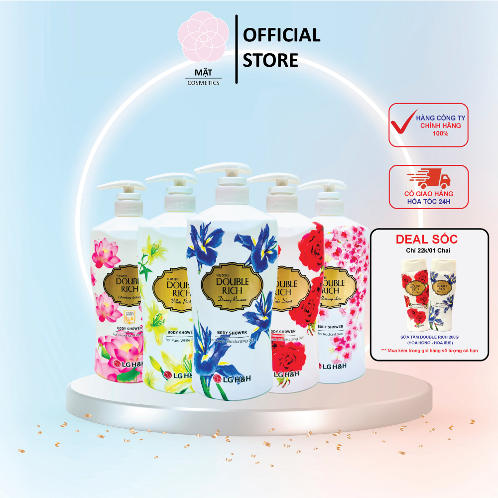 Sữa tắm hương hoa Double Rich hương hoa hồng đào iris lily sen 800g